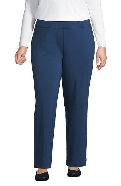 Lands' End Lands' End Plus Size Starfish Mid Rise Straight Leg Pants