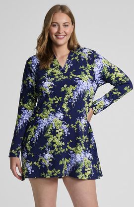 Lands' End Lands' End Plus Size Sunshade Upf 50 Hooded Mini Swim Swim Cover-up Dress