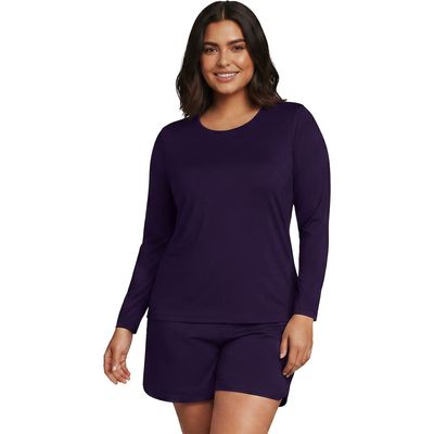Lands' End Lands' End Plus Size Sunshade Upf 50 Long Sleeve Rash Guard Swim Tee