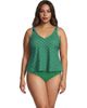 Lands' End Lands' End Plus Size Tie Shoulder Flutter Tankini Top - 1