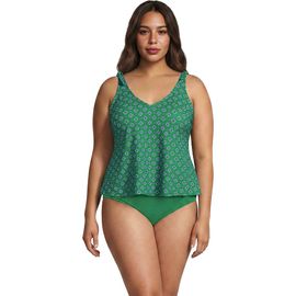 Lands' End Lands' End Plus Size Tie Shoulder Flutter Tankini Top