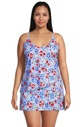 Lands' End Lands' End Plus Size Tulip Hem Tankini Top