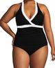 Lands' End Lands' End Plus Size V-Neck Halter Tankini Top - 3