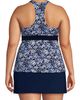 Lands' End Lands' End Plus Size V-Neck Racerback Flutter Tankini - 2