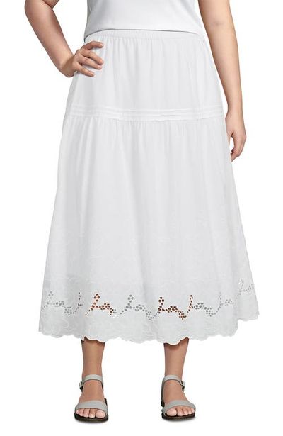 Lands' End Lands' End Plus Size Voile Eyelet Maxi Skirt