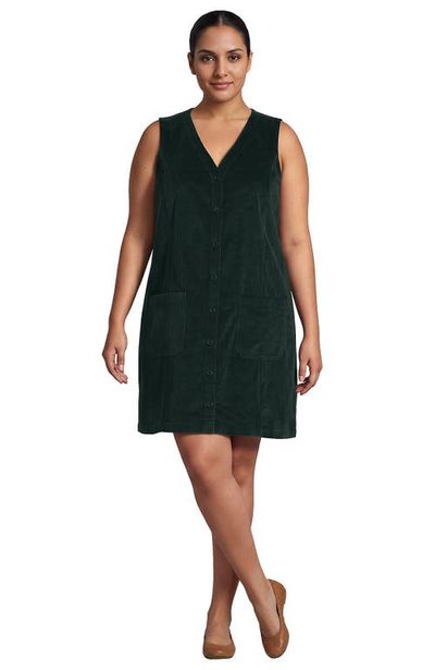 Lands' End Lands' End Plus Size Wide Wale Corduroy Shift Dress