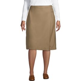 Lands' End Lands' End Plus Solid A-line Skirt Below the Knee