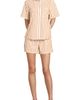 Lands' End Lands' End Poplin 2 Piece Pajama Set - Short Sleeve Shirt and Shorts - 1