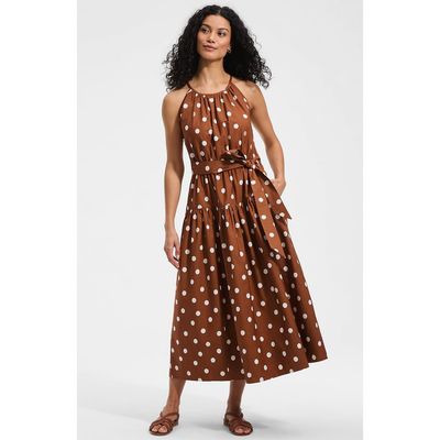 Lands' End Lands' End Poplin Halter Midi Dress