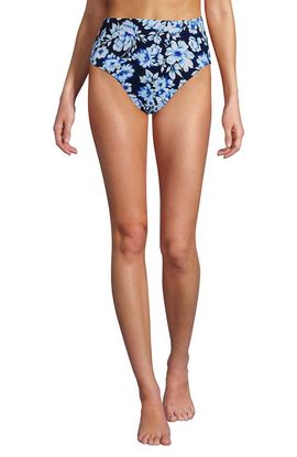 Lands' End Lands' End Ribbed Smoothing High Waisted Bikini Bottoms
