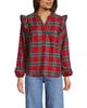 Lands' End Lands' End Ruffle Front Flannel Popover Blouse - 1