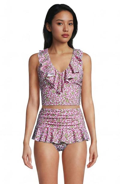 Lands' End Lands' End Ruffle Midkini Top and High Waisted Bottom Swimsuit Set