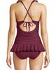 Lands' End Lands' End Ruffle Plunge Skirted High Leg One Piece - 2