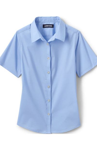 Lands' End Lands' End School Uniform Girls No Gape Short Sleeve Stretch Shirt