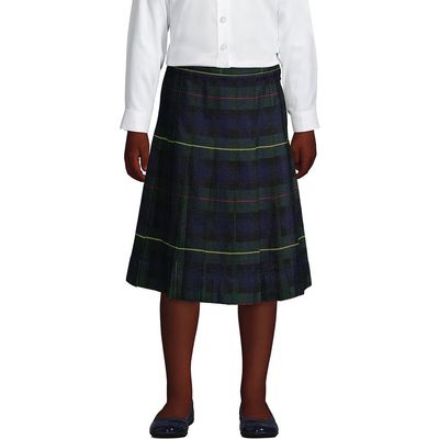 Lands' End Lands' End School Uniform Girls Plaid Pleated Skirt Below the Knee