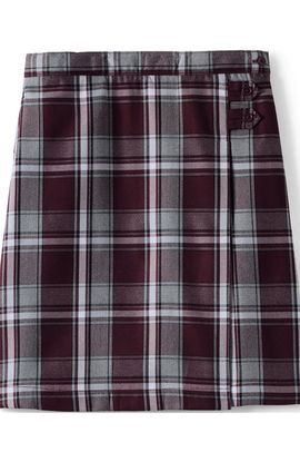 Lands' End Lands' End School Uniform Girls Slim Plaid A-line Skirt Below the Knee
