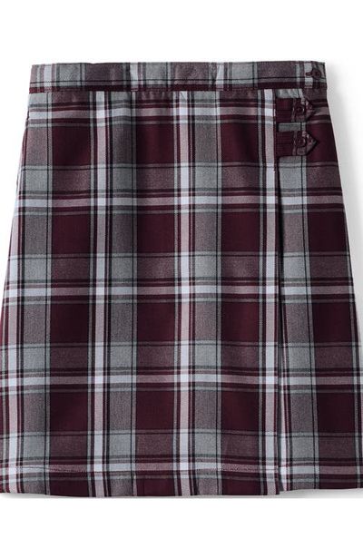 Lands' End Lands' End School Uniform Girls Slim Plaid A-line Skirt Below the Knee