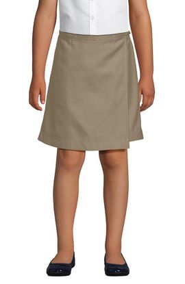 Lands' End Lands' End School Uniform Girls Solid A Line Tab Skort Top of Knee