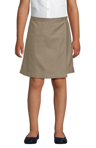 Lands' End Lands' End School Uniform Girls Solid A Line Tab Skort Top of Knee