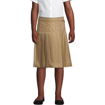 Lands' End Lands' End School Uniform Girls Solid Pleated Skirt Below the Knee