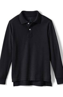 Lands' End Lands' End School Uniform Kids Long Sleeve Mesh Polo Shirt