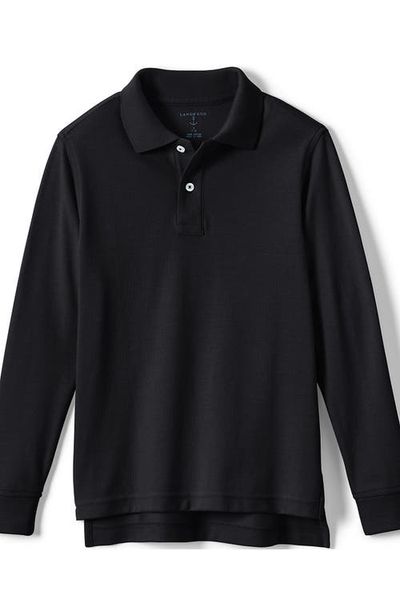 Lands' End Lands' End School Uniform Kids Long Sleeve Mesh Polo Shirt