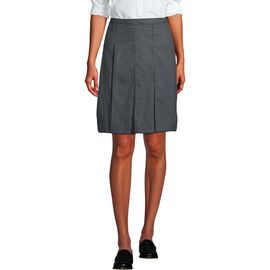 Lands' End Lands' End School Uniform Solid Box Pleat Skirt Above Knee