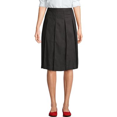 Lands' End Lands' End School Uniform Solid Box Pleat Skirt Below the Knee