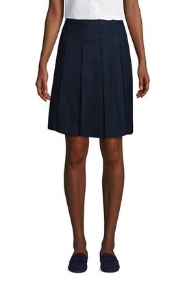 Lands' End Lands' End School Uniform Solid Box Pleat Skirt Top of Knee