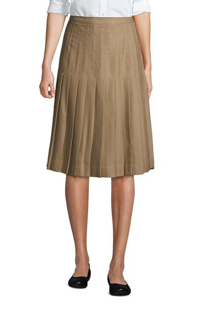 Lands' End Lands' End School Uniform Solid Pleated Skirt Below the Knee