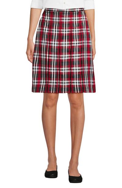 Lands' End Lands' End School Uniform Young Plaid Box Pleat Skirt Top of the Knee