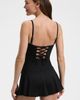 Lands' End Lands' End Sculpting Bandeau Lace Back Mini Swim Dress - 2
