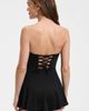 Lands' End Lands' End Sculpting Bandeau Lace Back Mini Swim Dress - 4