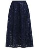 Lands' End Lands' End Sequin Lace Mid Rise Midi Skirt - 3