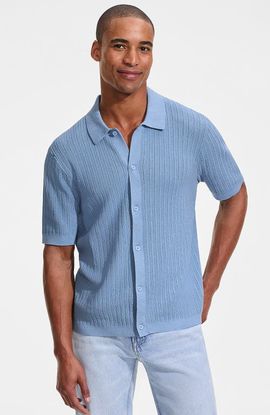 Lands' End Lands' End Short Sleeve Lightweight Button Through Polo