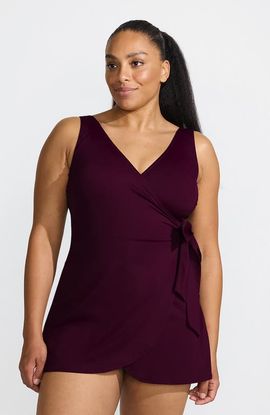 Lands' End Lands' End Side Tie Mini Swim Dress Swimsuit