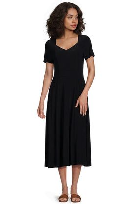 Lands' End Lands' End Silky Knit Sweetheart Midi Dress