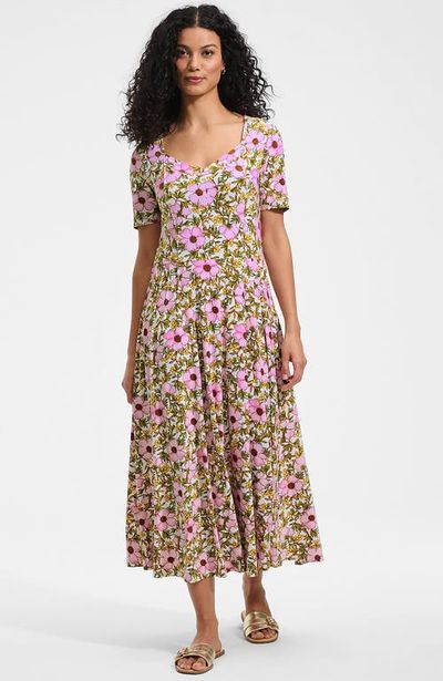 Lands' End Lands' End Silky Knit Sweetheart Midi Dress