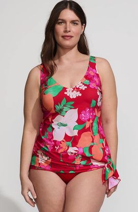 Lands' End Lands' End Slender Suit Fauxkini One Piece Swimsuit