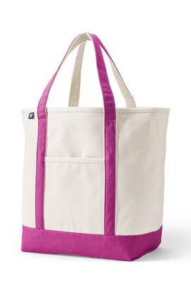 Lands' End Lands' End Small 3 Pocket Open Top Canvas Tote Bag