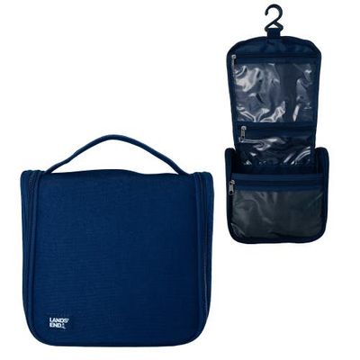 Lands' End Lands' End Small Hanging Toiletry Bag for Travel, Canvas Hanging Dopp Kit Hygiene Bag