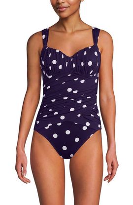 Lands' End Lands' End Smoothing Sweetheart Shirred One Piece