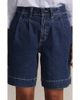 Lands' End Lands' End Soft Denim High Rise 7" Pleated Trouser Shorts - 1
