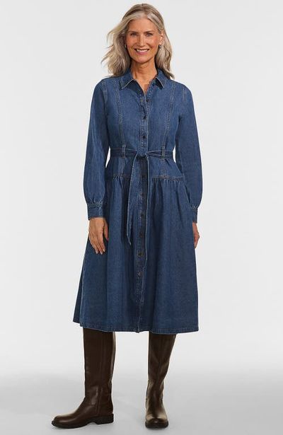 Lands' End Lands' End Soft Denim Midi Shirt Dress