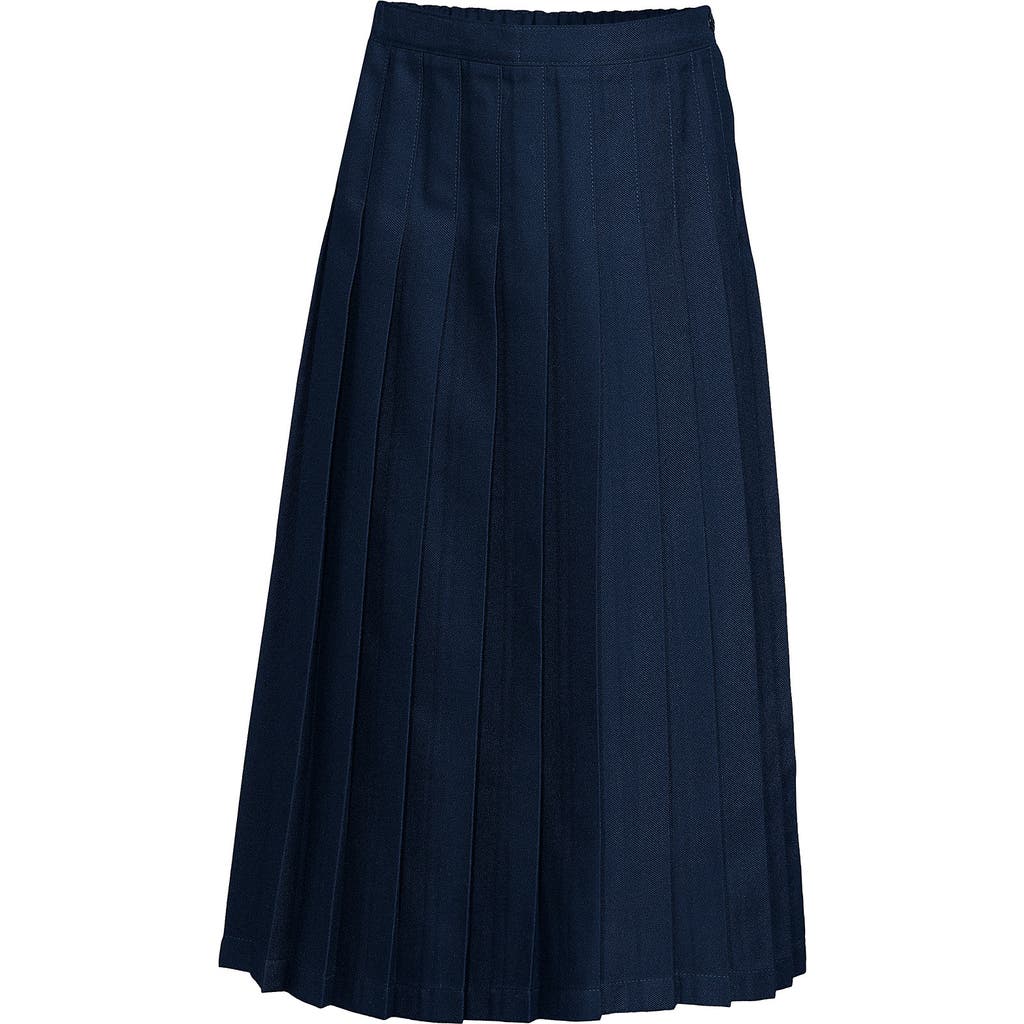 Lands' End Lands' End Solid Pleated Skirt Ankle Length