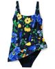 Lands' End Lands' End Square Neck Corset Seamed Swim Dress - 4