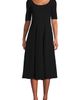 Lands' End Lands' End Starfish Elbow Sleeve Midi Fit and Flare Dress - 1