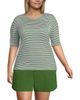 Lands' End Lands' End SunShade UPF 50 Elbow Sleeve Rash Guard Swim Tee - 1