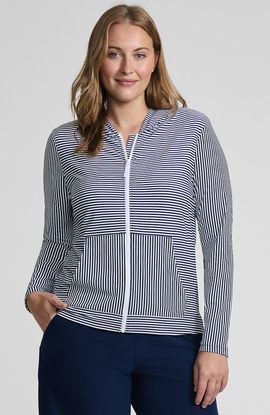 Lands' End Lands' End SunShade UPF 50 Hooded Zip Front Rash Guard