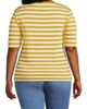 Lands' End Lands' End Supima Cotton Elbow Sleeve Boatneck Button Shoulder Tee - 2
